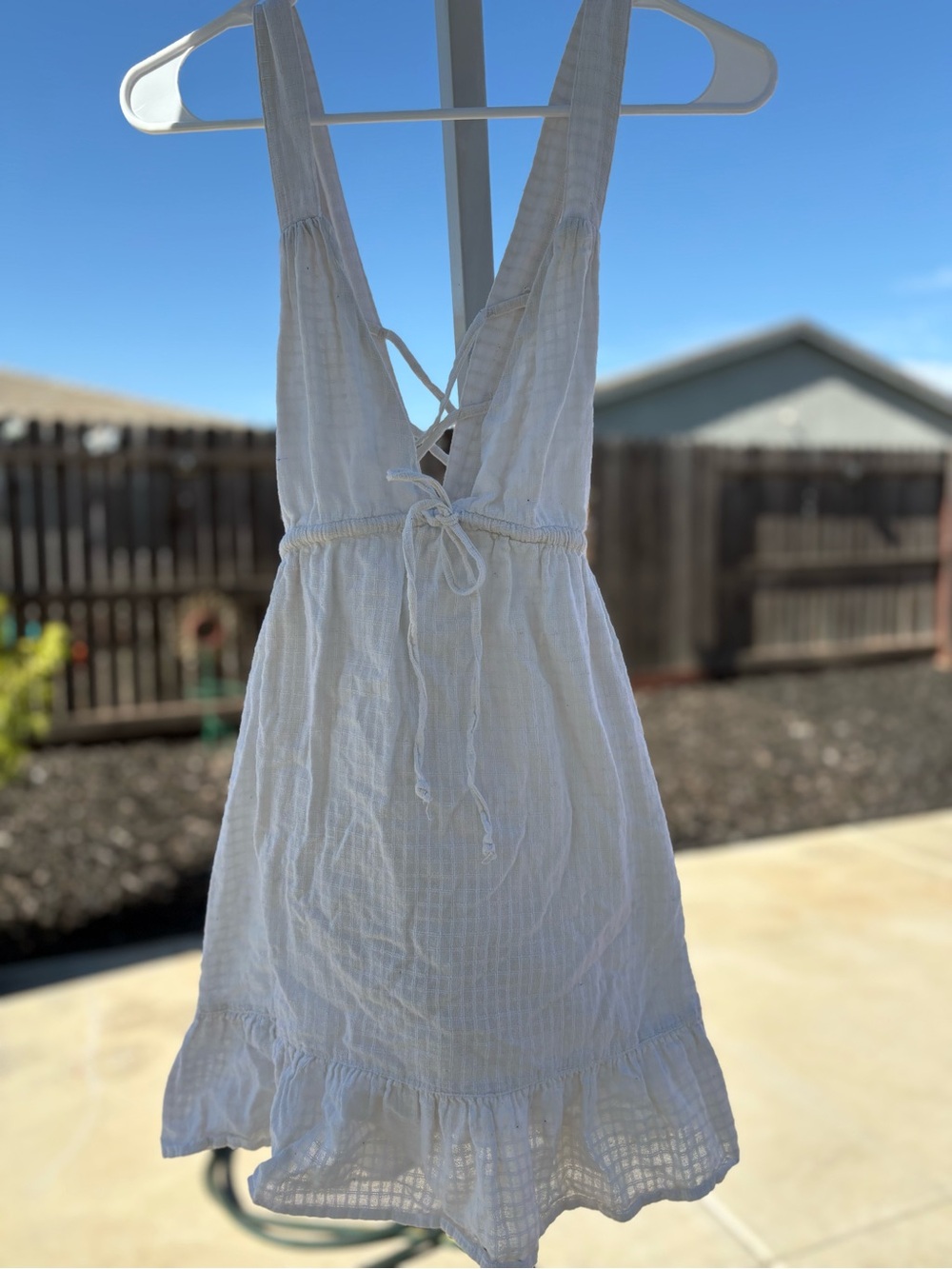 Urban Outfitters Strappy Back Cream Mini Dress
